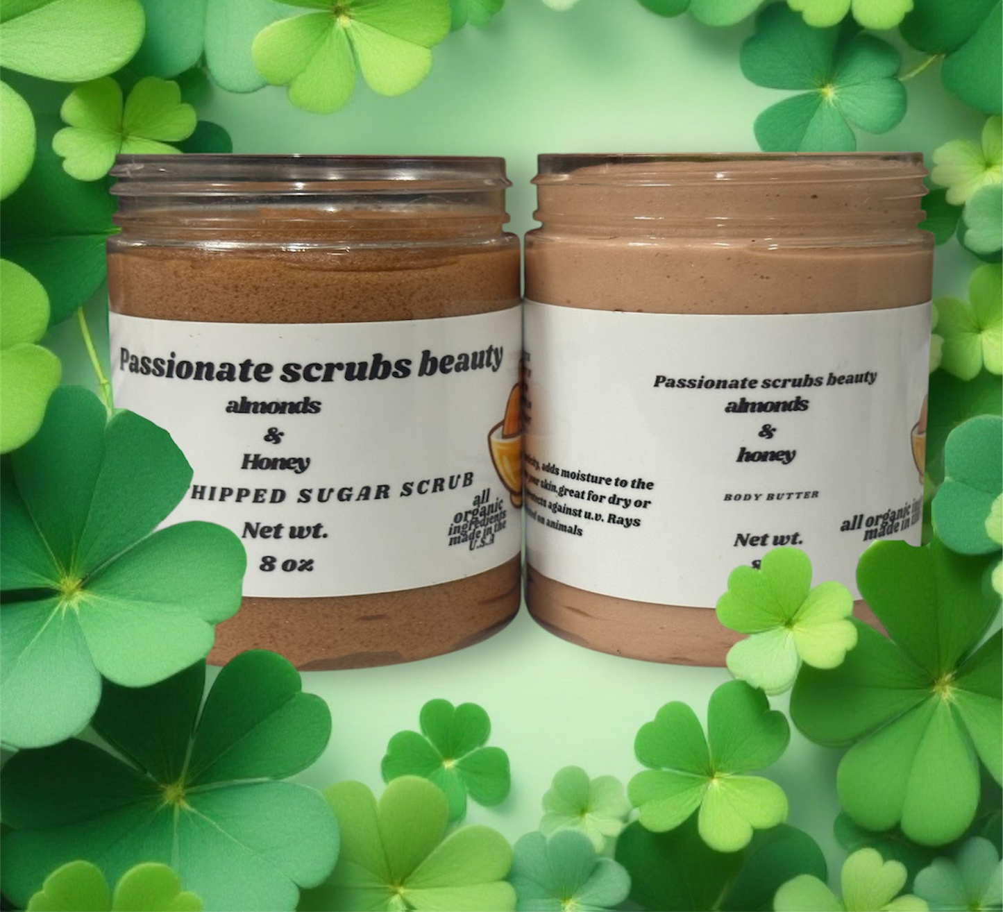 Almonds and honey whipped sugar scrub