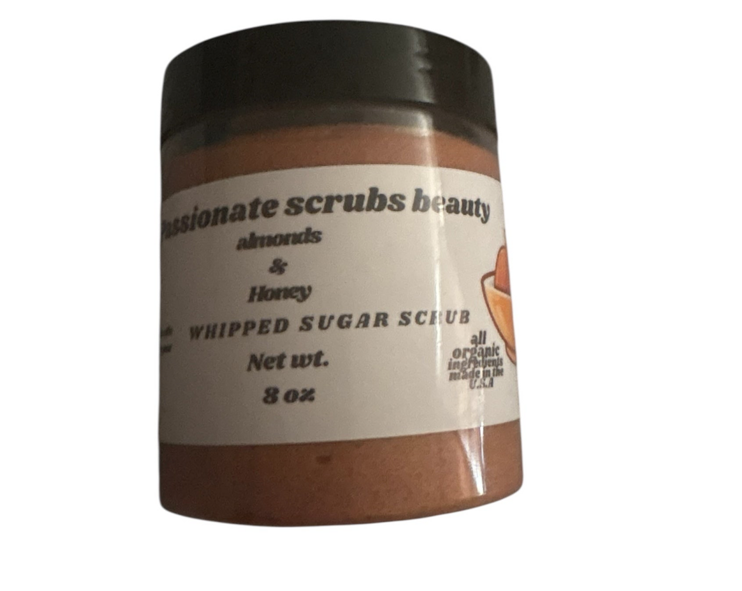 Almonds and honey whipped sugar scrub