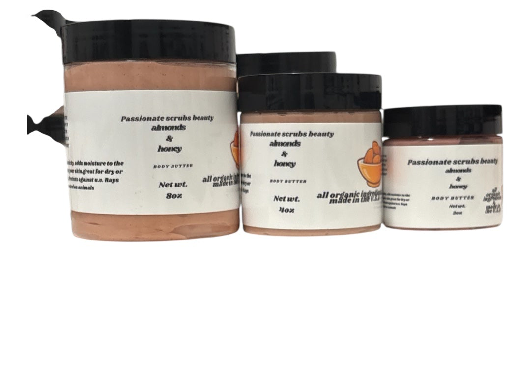 Almonds and honey whipped sugar scrub